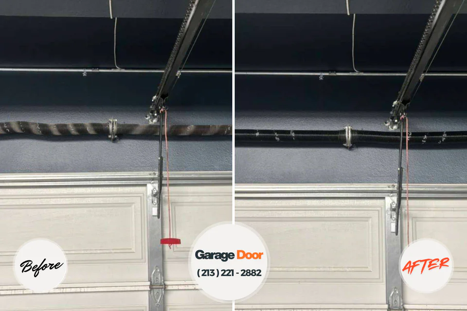 Before and after: garage door repair Palm Beach, FL